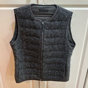 Fabiana Filippi Vest Wool Down Heathered Gray Size Large